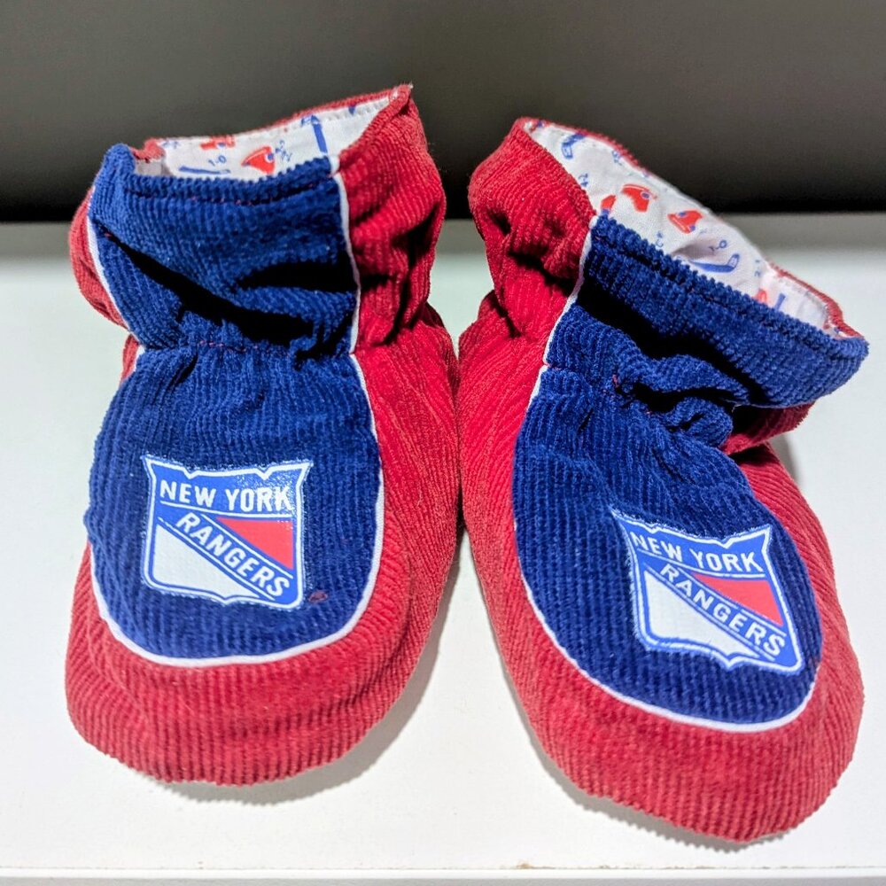 New York Rangers Baby Booties 18–24 Months – Official NHL Licensed, Corduroy